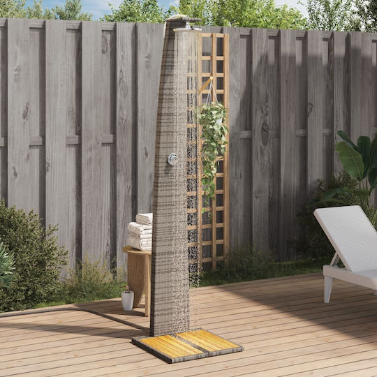 vidaXL Pool-Dusche aus Naturholz mit einer Höhe von 224 cm Grau