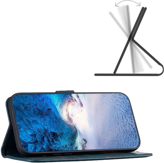 Binfen Калъф Портмоне От Изкуствена Кожа Зелен Redmi Note 13 Pro 4G / Poco M6 Pro 4G