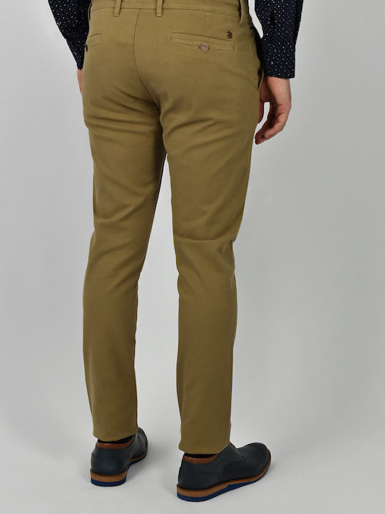 Piros 6 Ανδρικό Παντελόνι Chino Skinny Fit Μπεζ
