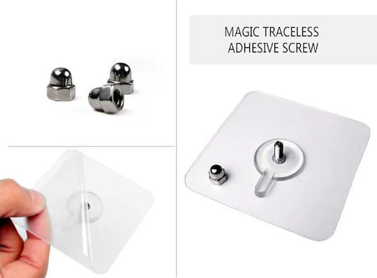 Selbstklebende Basen für den Hausgebrauch Huh-0156 57x57mm Transparent 4 Stück Huh-0156