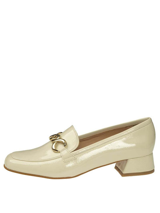 Stefania Synthetic Leather Beige Low Heels