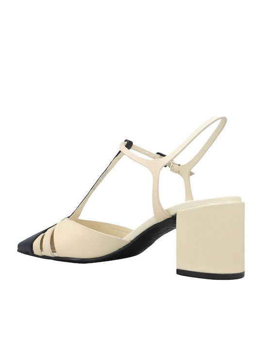 Leder Pumps Beige