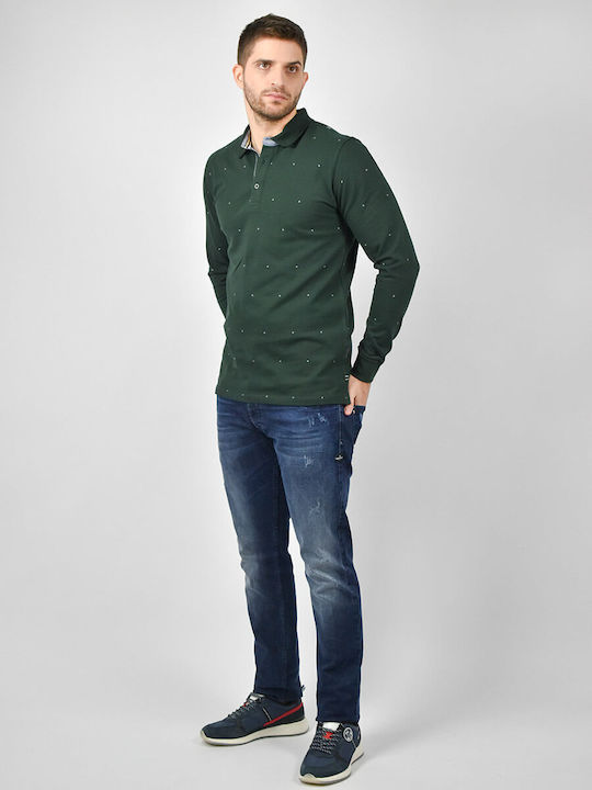 Side Effect Men's Long Sleeve Blouse Polo Green