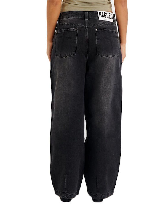 The Ragged Priest Women's Jean Trousers in Relaxed Fit Charcoal Wash