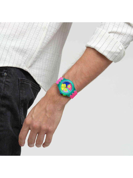 Swatch Neon Flash Arrow Ρολόι Μπαταρίας με Καουτσούκ Λουράκι Swatch Neon Flash Arrow Ρολόι Μπαταρίας με Καουτσούκ Λουράκι