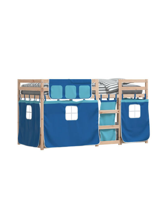 Kids Bed Loft Bed Single Blue for Mattress 80x200cm