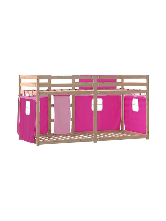 Kids Bed Loft Bed Single Pink for Mattress 90x200cm