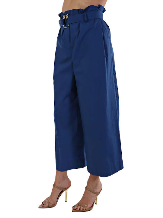 Pinko Damen Baumwolle Palazzo-Hose Blau