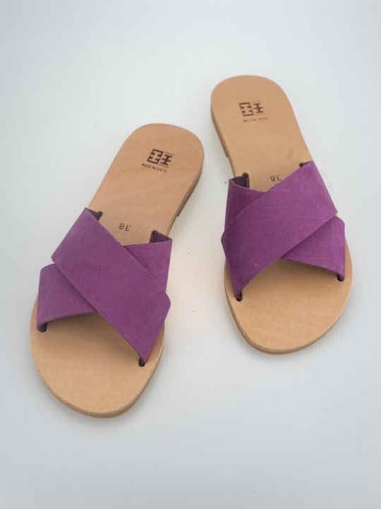 ΞΞ Piele Sandale dama în Violet Culoare