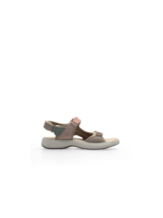 Ara Leather Women's Flat Sandals Anatomic in Beige Color