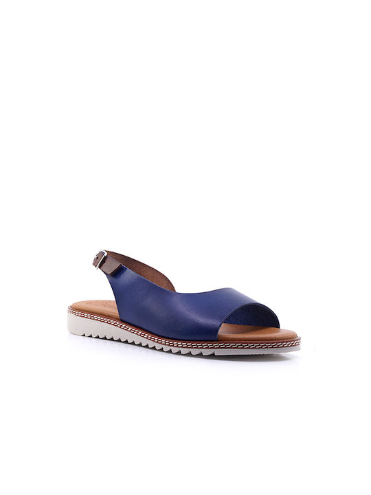 Eva Frutos Leather Women's Sandals Blue