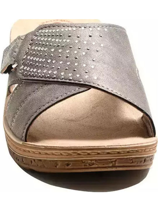 Women's Flat Sandals Anatomic in Gray Color