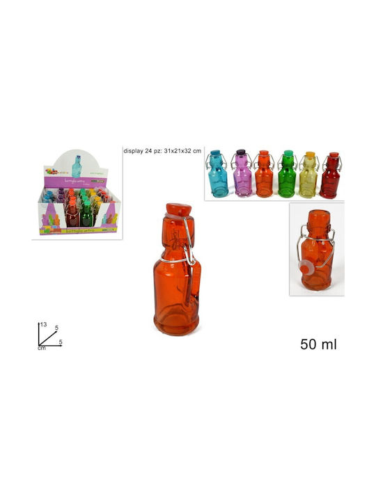 Due esse Μπουκάλι Γυάλινο με Κλιπ Κόκκινο 50ml