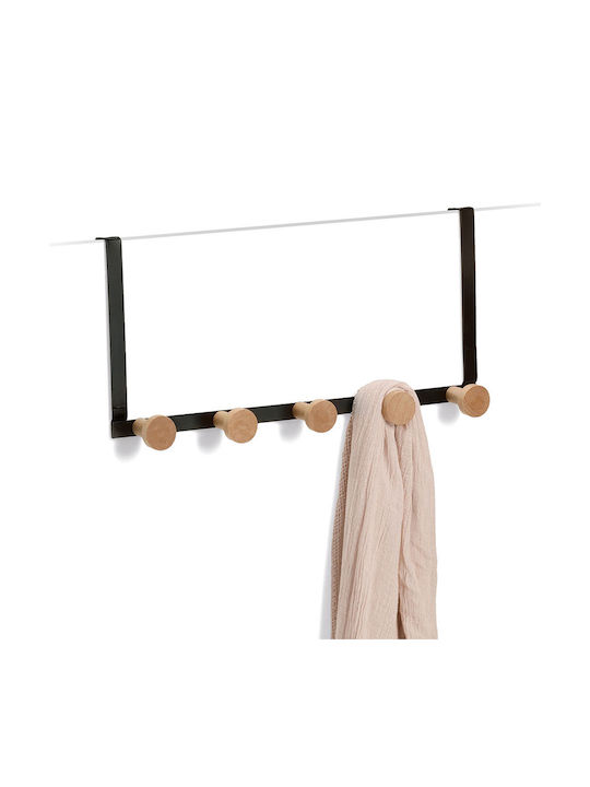 Zeller Door Hook 5 Slots Metallic 37.5x9x18cm
