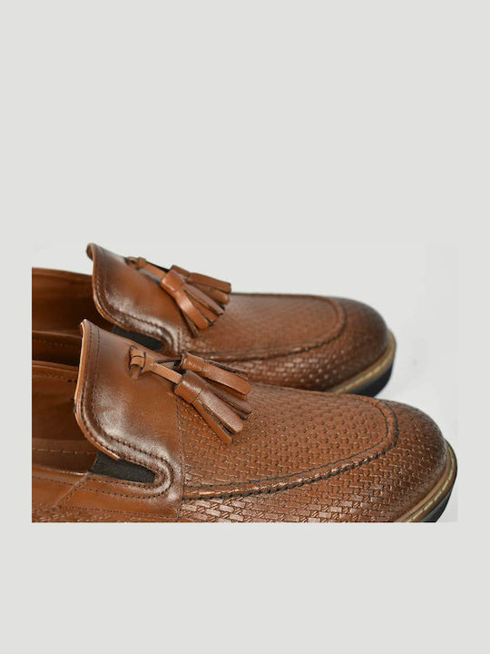 Δερμάτινα Ανδρικά Loafers σε Καφέ Χρώμα