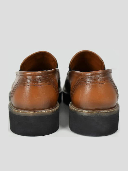 Δερμάτινα Ανδρικά Loafers σε Καφέ Χρώμα