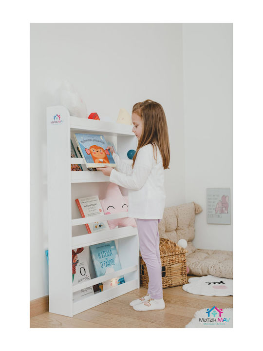 Bücherregal Wandhalterung Weiß 63x15x105cm