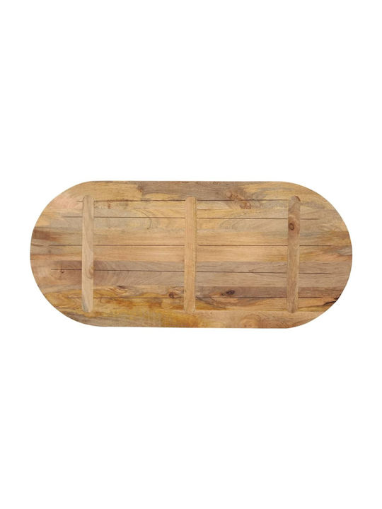 vidaXL Oval Table Surface made of Solid Wood Brown 110x40x2.5cm 370125 1pcs