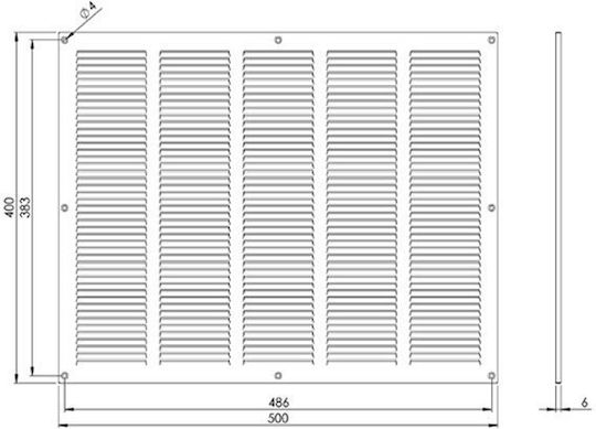 Europlast Вентилационна решетка 50x40см с мрежа
