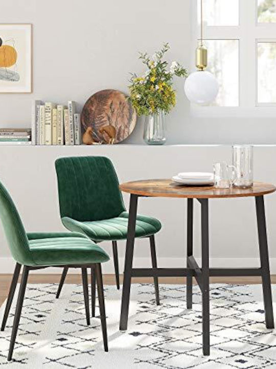 Table Kitchen Wooden with Metal Frame 80x75cm