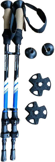 Over Action Telescopic Aluminum Fast Lock Trekking Pole with 3 Sections OVE-026 Blue 300gr