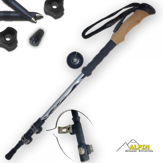 Alpin Trailhunter Ii Телескопични Трекинг бастуни Алуминиеви 2 броя Черен