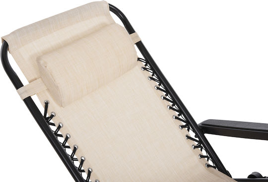 Freebox Liegestuhl-Sessel Strand Beige 67x145x110cm.