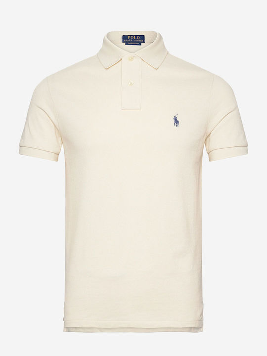 Ralph Lauren Ανδρική Μπλούζα Κοντομάνικη Polo Cream