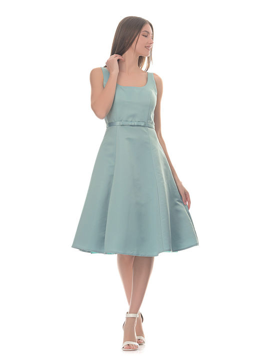 Farmaki Midi Kleid Satin Mint