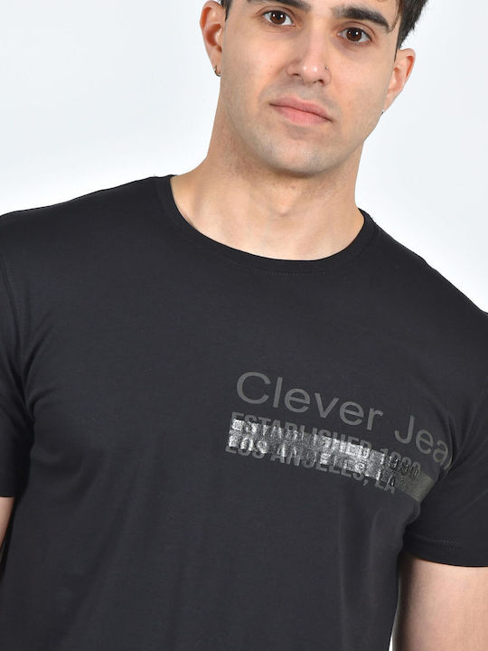 Clever Ανδρικό T-shirt Κοντομάνικο Μαύρο