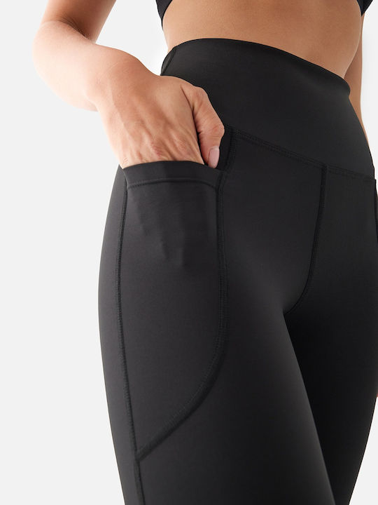Women's Bell Bottom Sweatpants with Pocket Black