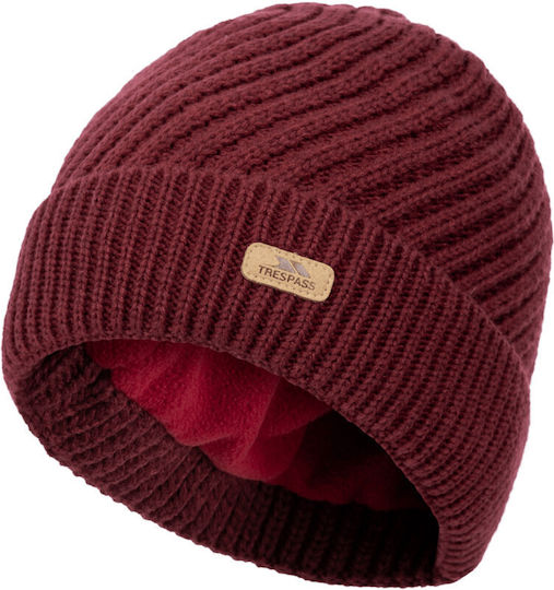 Pom Pom Beanie Frauen Beanie Gestrickt in Burgundisch Farbe