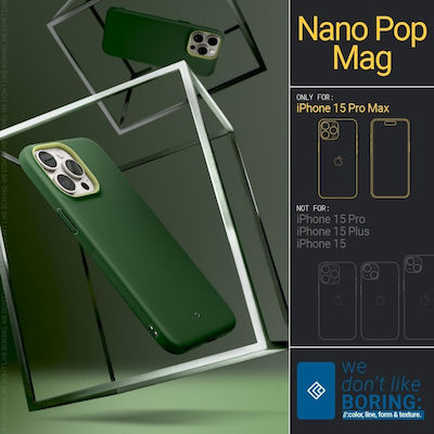 Caseology Nano Pop Mag Back Cover Silicone Durable Green (iPhone 15 Pro Max)