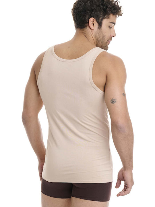 Men's Undershirt Sleeveless in Beige Color