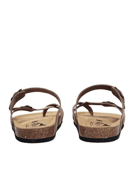 Leder Herrensandalen in Beige Farbe
