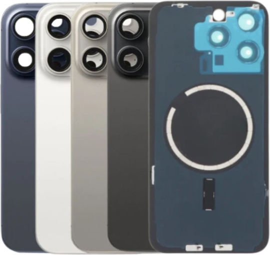 Πίσω Γυαλί Μαγνήτες Magsafe & Camera Lens Iphone 15 Pro Max Natural Titanium