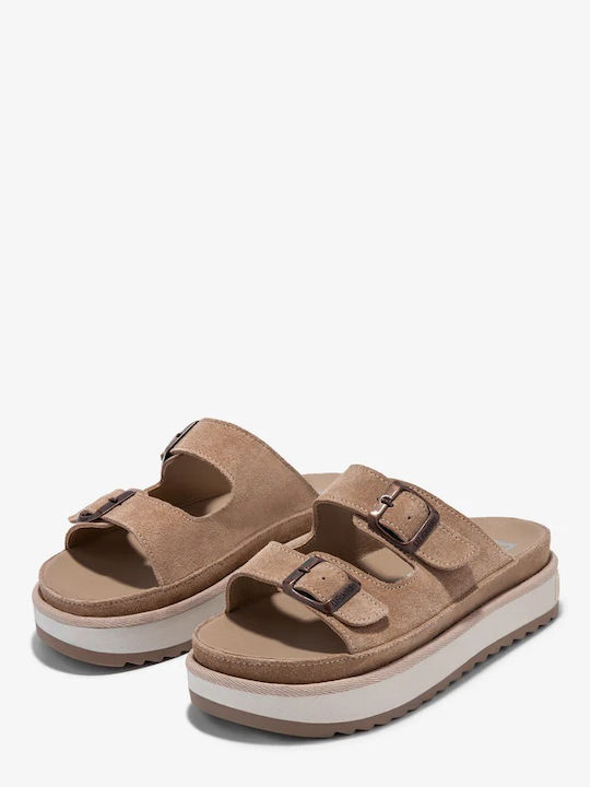 Γυναικεία Ανατομικά Σανδάλια Flatforms Μπεζ