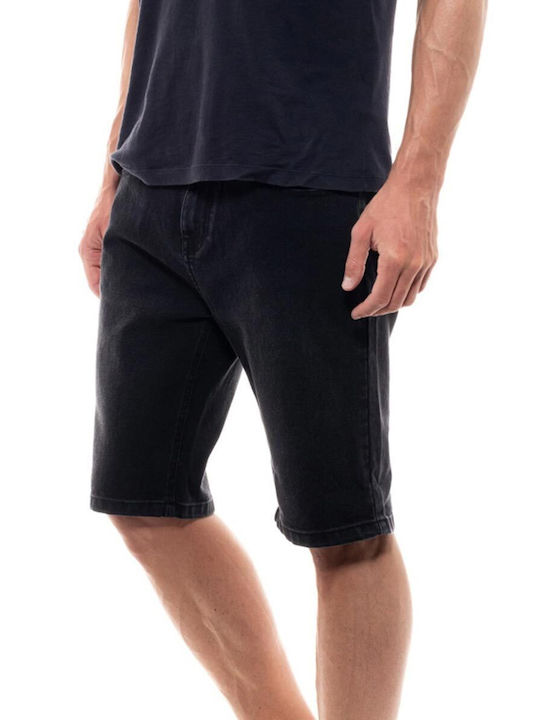Pantaloni Scurți Bărbați Denim Negru