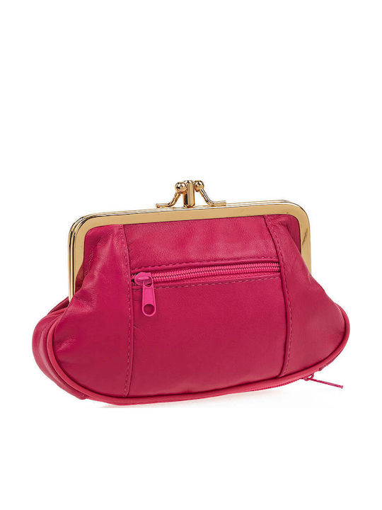 Small Leather Women's Wallet Fuchsia