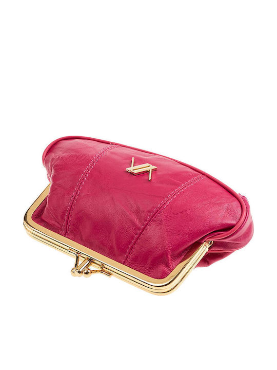 Small Leather Women's Wallet Fuchsia