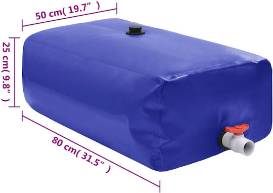 vidaXL Vertical Cylindrical Plastic Storage Tank 100lt for Water / Petroleum Blue