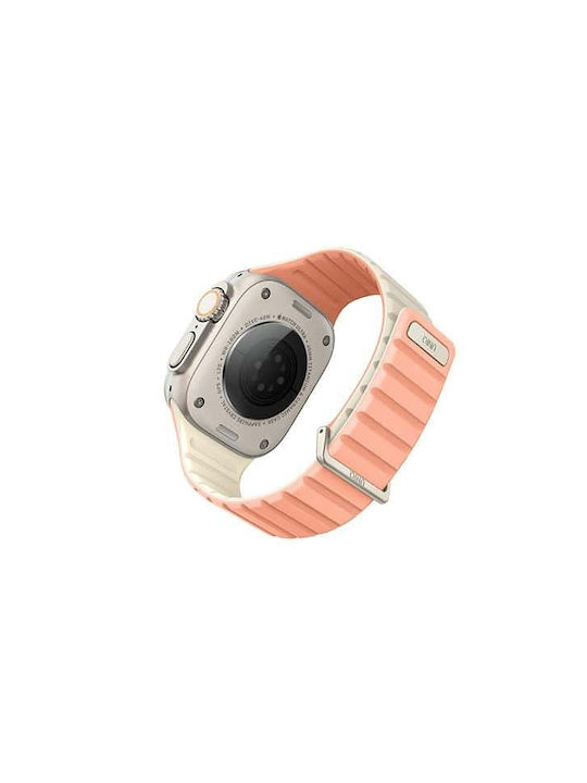 Uniq Revix Evo Strap for Apple Watch Series 1 2 3 4 5 6 7 8 9 SE SE2 Ultra Ultra2 43 44 45 49mm Reversible Magnetic Pink-ivory