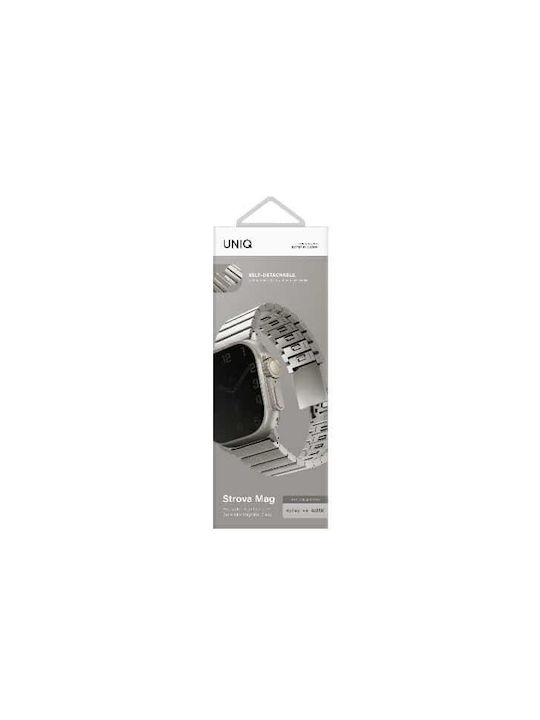 Uniq Strap Strova Mag Apple Watch 42/44 45/49mm Serie 1 2 3 4 5 6 7 8 9 SE SE2 Ultra Ultra 2 Edelstahl Titan Silber Schatten