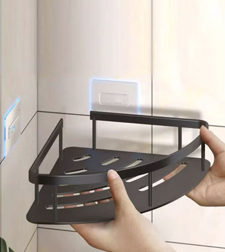 Home Use Γωνιακή Επιτοίχια Ραφιέρα Μπάνιου Μεταλλική 28x5.5x21cm