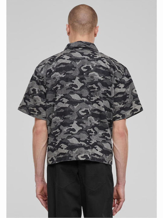 Cu mânecă scurtă Cămașă Camo Negru