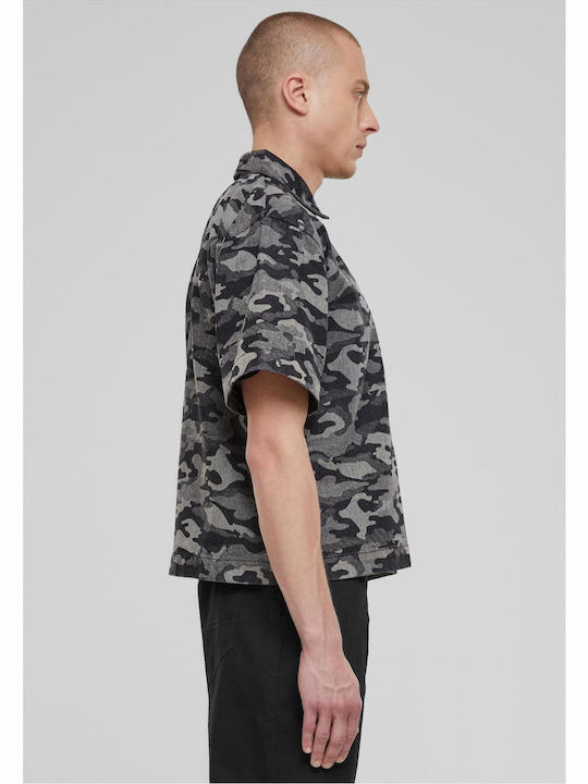 Cu mânecă scurtă Cămașă Camo Negru