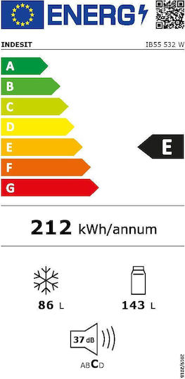 Indesit Ψυγειοκαταψύκτης 229lt Υ152.5xΠ54xΒ57.5εκ. Λευκός IB55 532 W