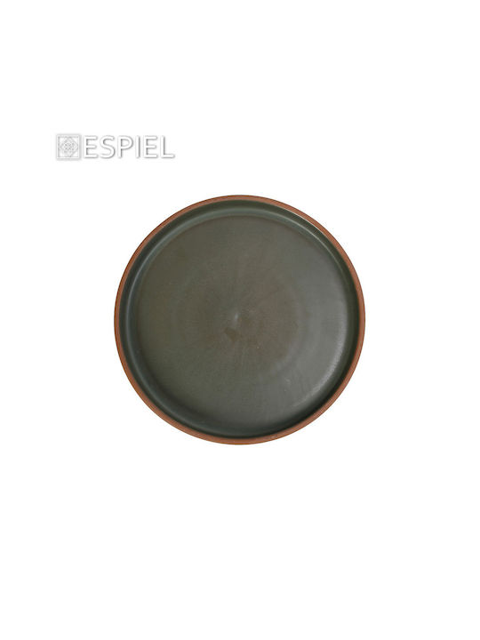 Espiel Servierschüssel Rund Keramik Grün mit Durchmesser 21cm