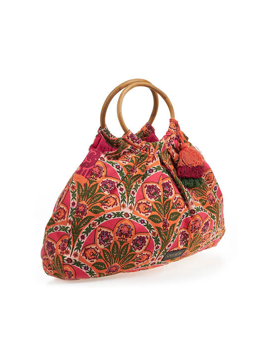 Green Women's Beach Bag 14-0212 Cotton Multicolor