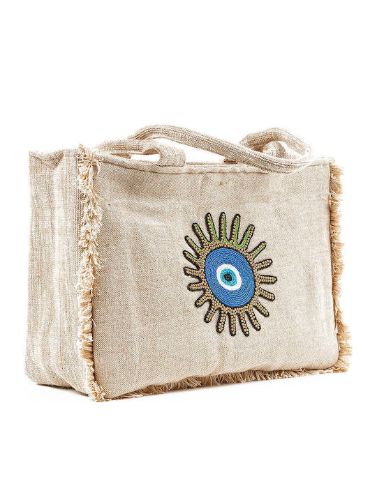 Verde Women's Beach Bag 14-0223 Cotton Jute 10% Beige Verde Women's Beach Bag 14-0223 Cotton Jute 10% Beige